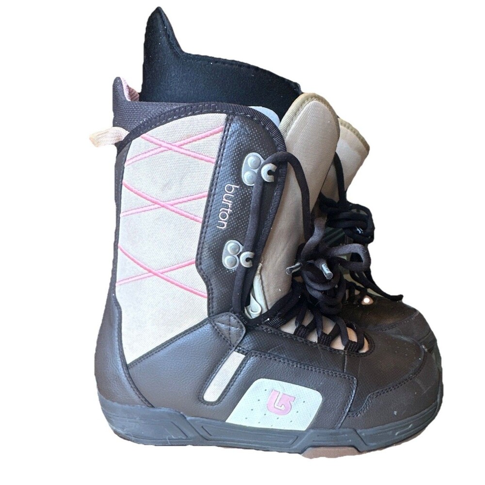 Burton Moto Womens Snowboard Boots Size 9 Black Gray Pink Soft Flex Lace Up